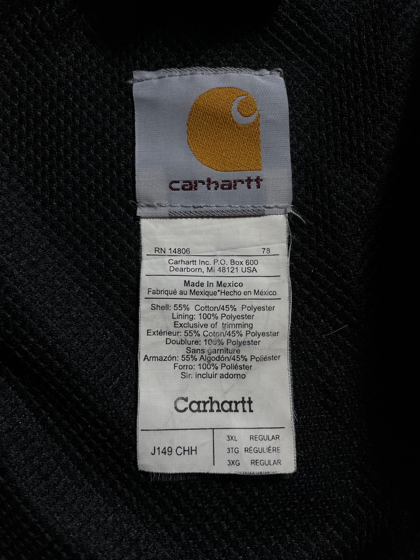 .Vintage CARHARTT Size XXXL Zip-up Hoodie Sweat-Shirt / A8888