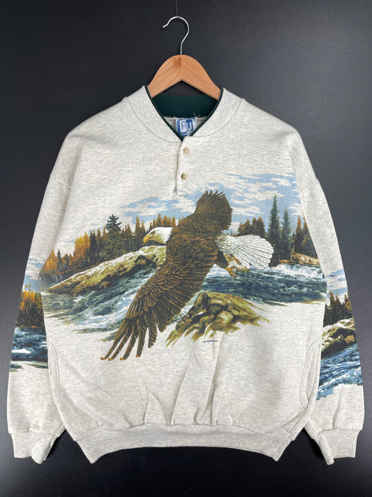 90's EAGLE Made in USA Size Approx.XL Vintage Animal Sweat-Shirt / E2544S