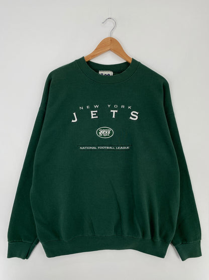 90’s NEW YORK JETS Made in USA Size XL Vintage NFL Sweat-shirt / A9958