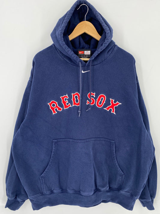 00' NIKE BOSTON RED SOX Size XXL Vintage MLB Hoodie Sweat-shirt / K5576