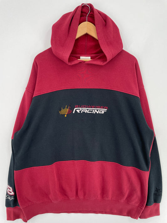 Vintage BUDWEISER Size No tag (Approx.XL) Racing Hoodie Sweat- Shirt / E2039S