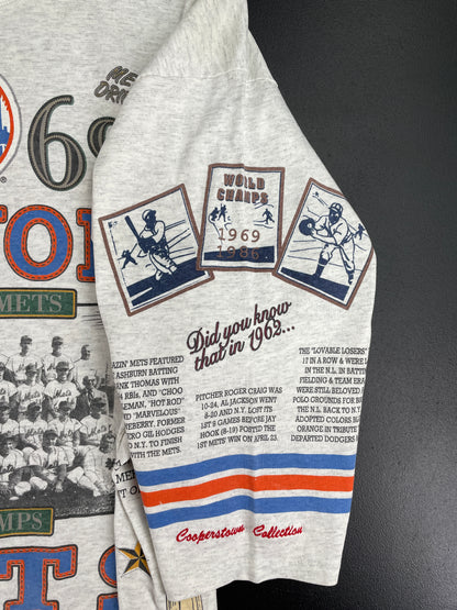 1993 NEW YORK METS Made in USA Size L Vintage MLB T-Shirt / E2883T
