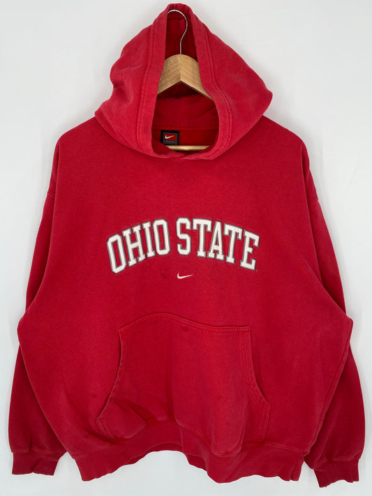 00' NIKE OHIO STATE Size XL Vintage College Hoodie Sweat-shirt / K8683