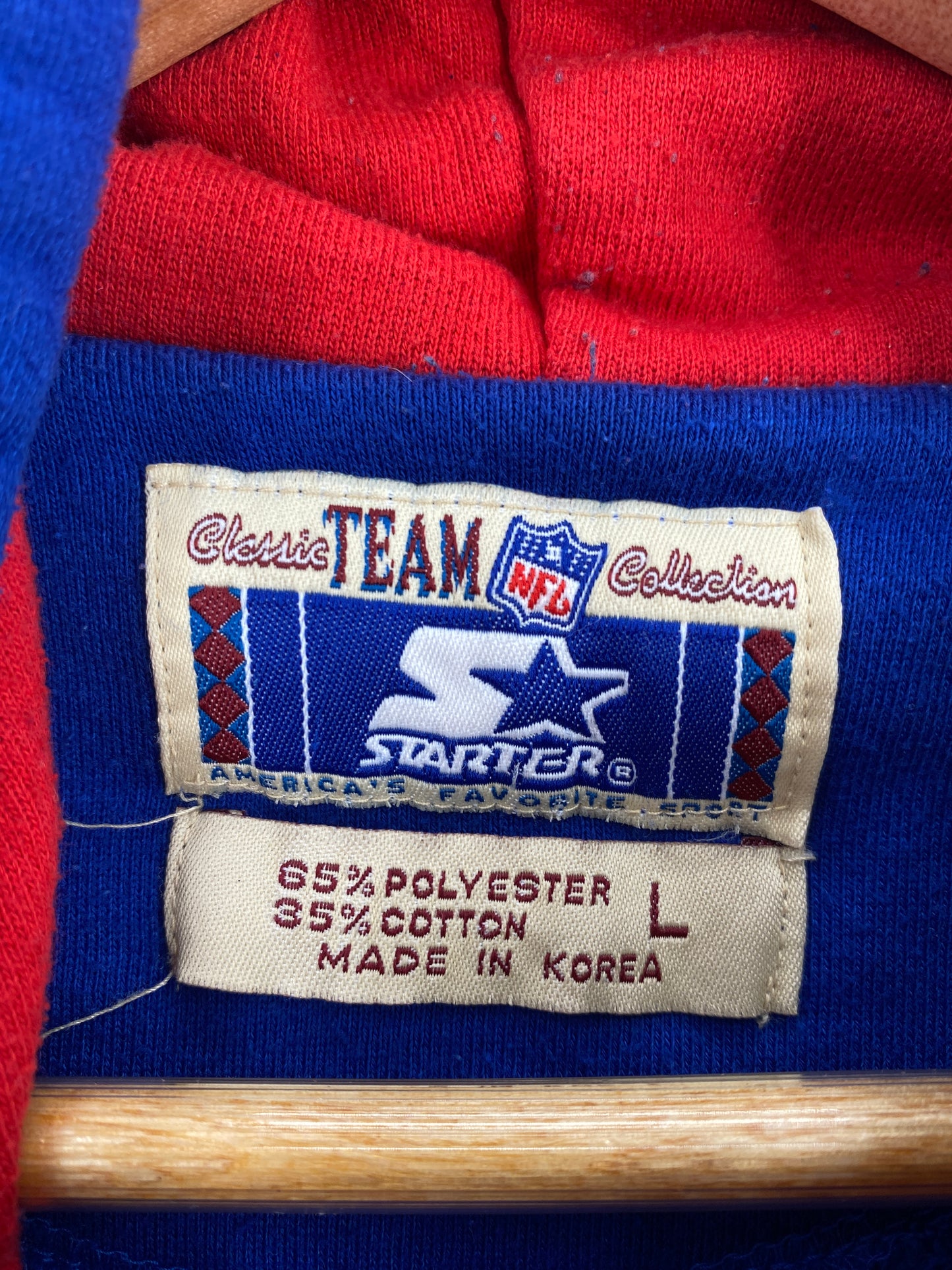 90's STARTER x NEW YORK GIANTS Size L Vintage NFL Hoodie Sweat-Shirt / A6234