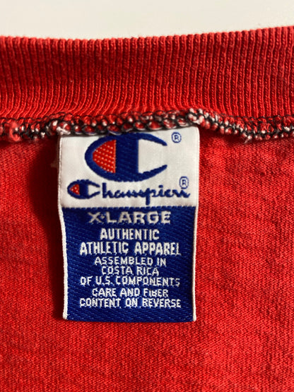 90’s CHAMPION x CHICAGO BULLS Size XL Vintage NBA Shooting shirt / K4881