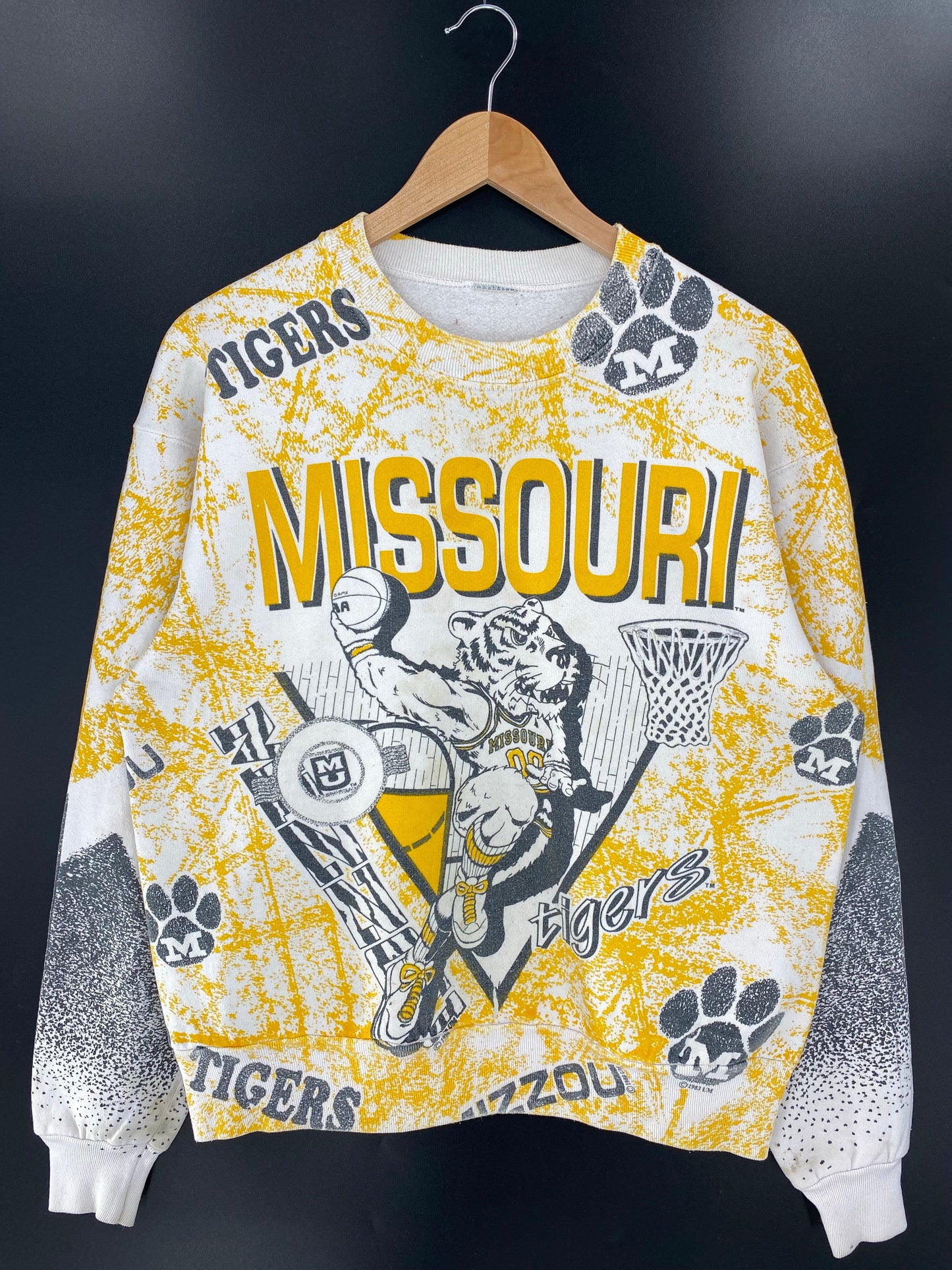 90’s MISSOURI TIGES Size No Tag(approx.M) Vintage College Sweat-Shirts/ K6973