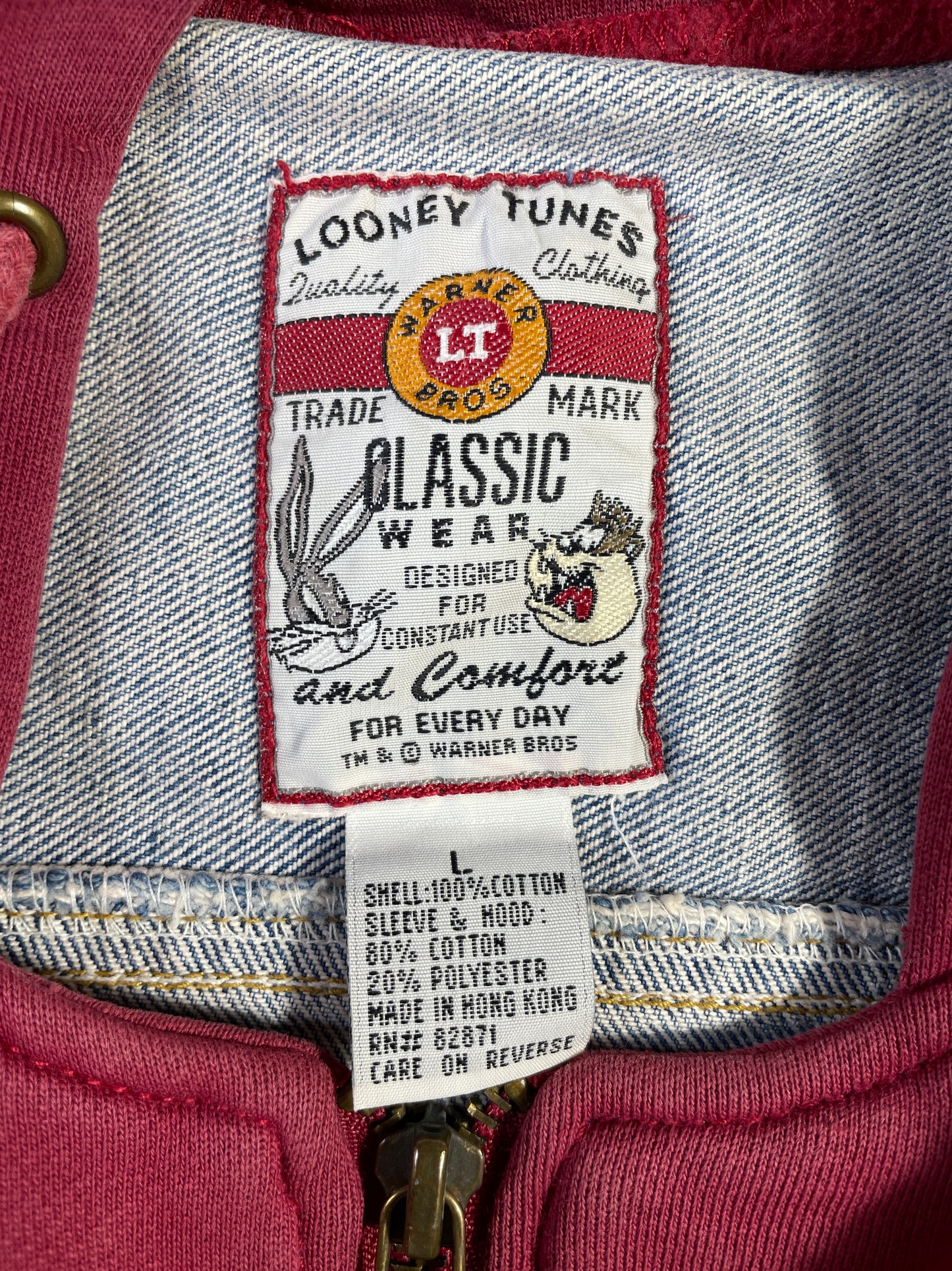 Vintage LOONEY TUNES Size L Denim Jacket / A7319