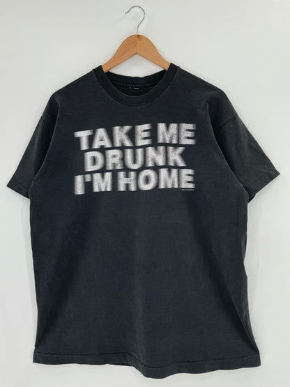 1995 TAKE ME DRUNK I’M HOME Size No Tag (Approx.XL) Vintage T-Shirts / K4963