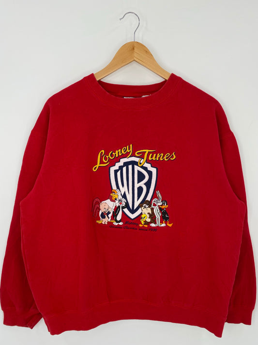 Vintage WARNER BROS. LOONEY TUNES Size L Sweat-shirt / K5763
