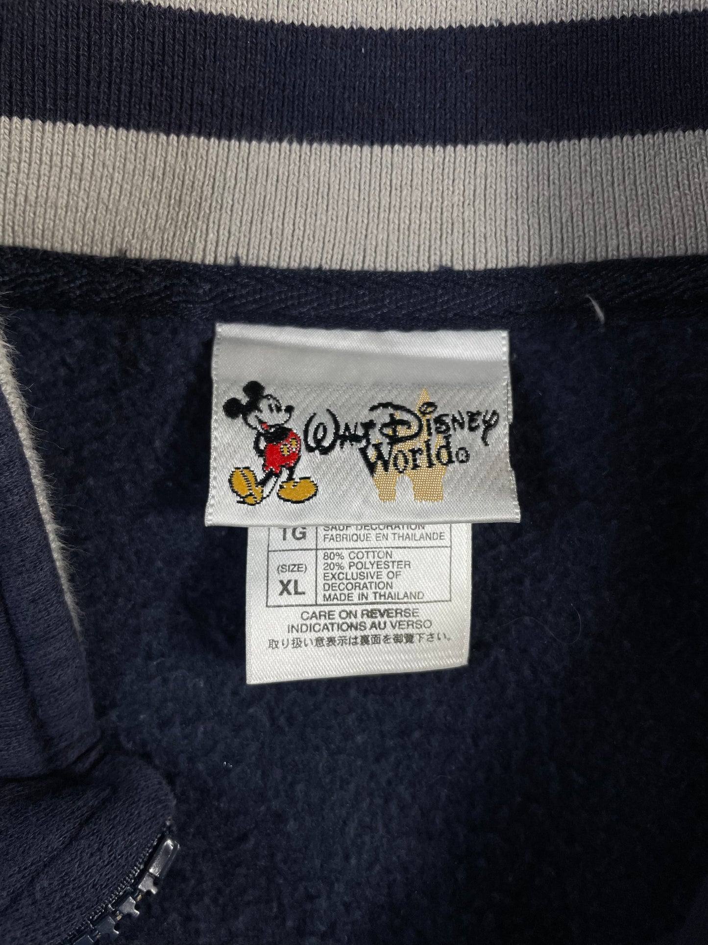 00' DISNEY MICKEY Size XL Vintage Half Zip-up Sweat-Shirt / E3614S