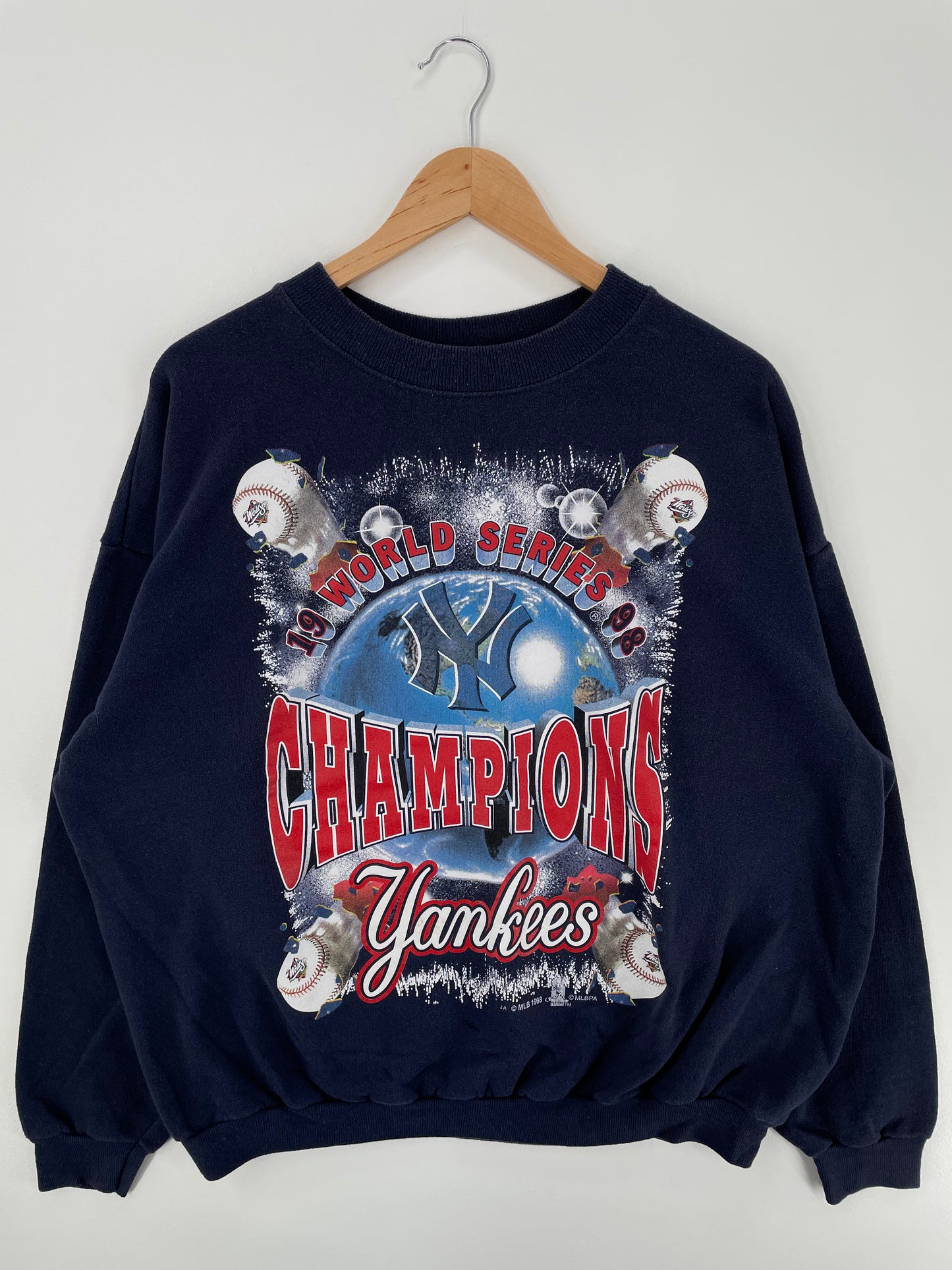 1998 NEW YORK YANKEES Made in USA Size XL Vintage MLB Sweat-shirt / A862