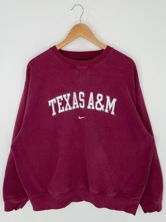 00' NIKE TEXAS A&M Size L Vintage College Sweat-shirt / K8865