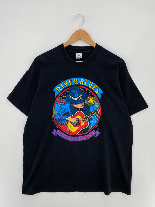 90's RIVER BLUES Made in USA Size XL Vintage Music T-Shirt / E703