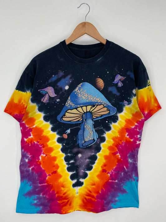 00' MUSHROOM ROCKET Tie Dye Size XL Vintage T-Shirt / K9603
