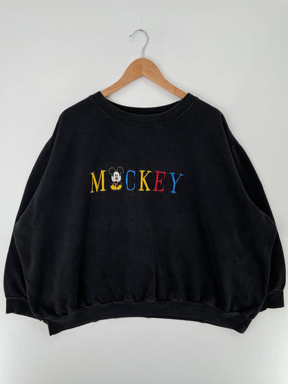 90's DISNEY MICKEY Size Approx.XXL Vintage Sweat-shirt / E147