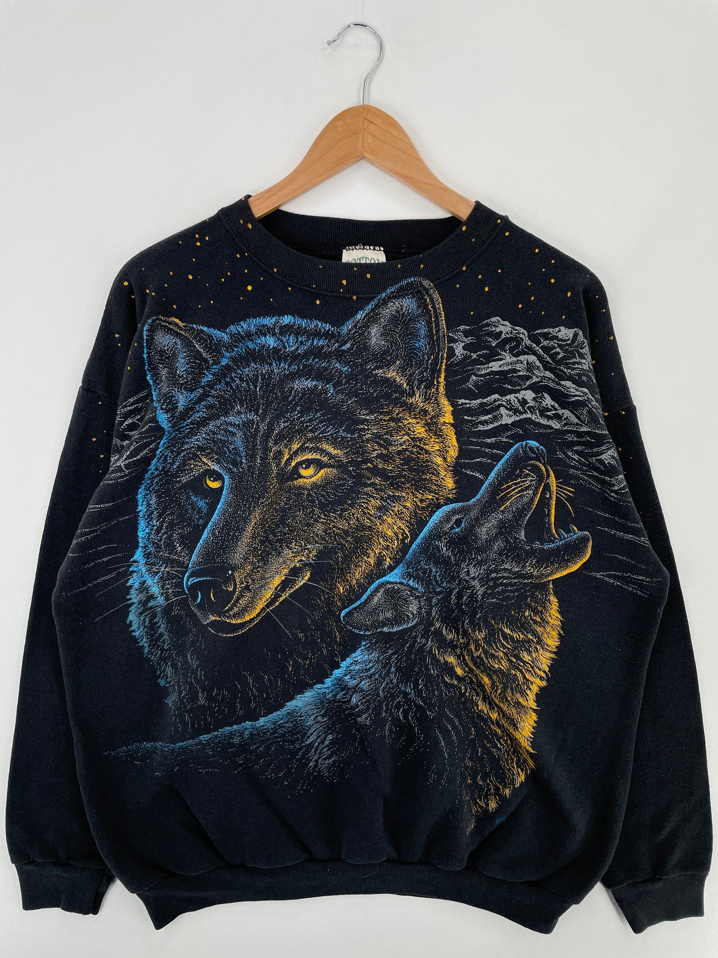 90's WOLF Made in USA Size XL Vintage Animal Sweat-Shirt / E3431S
