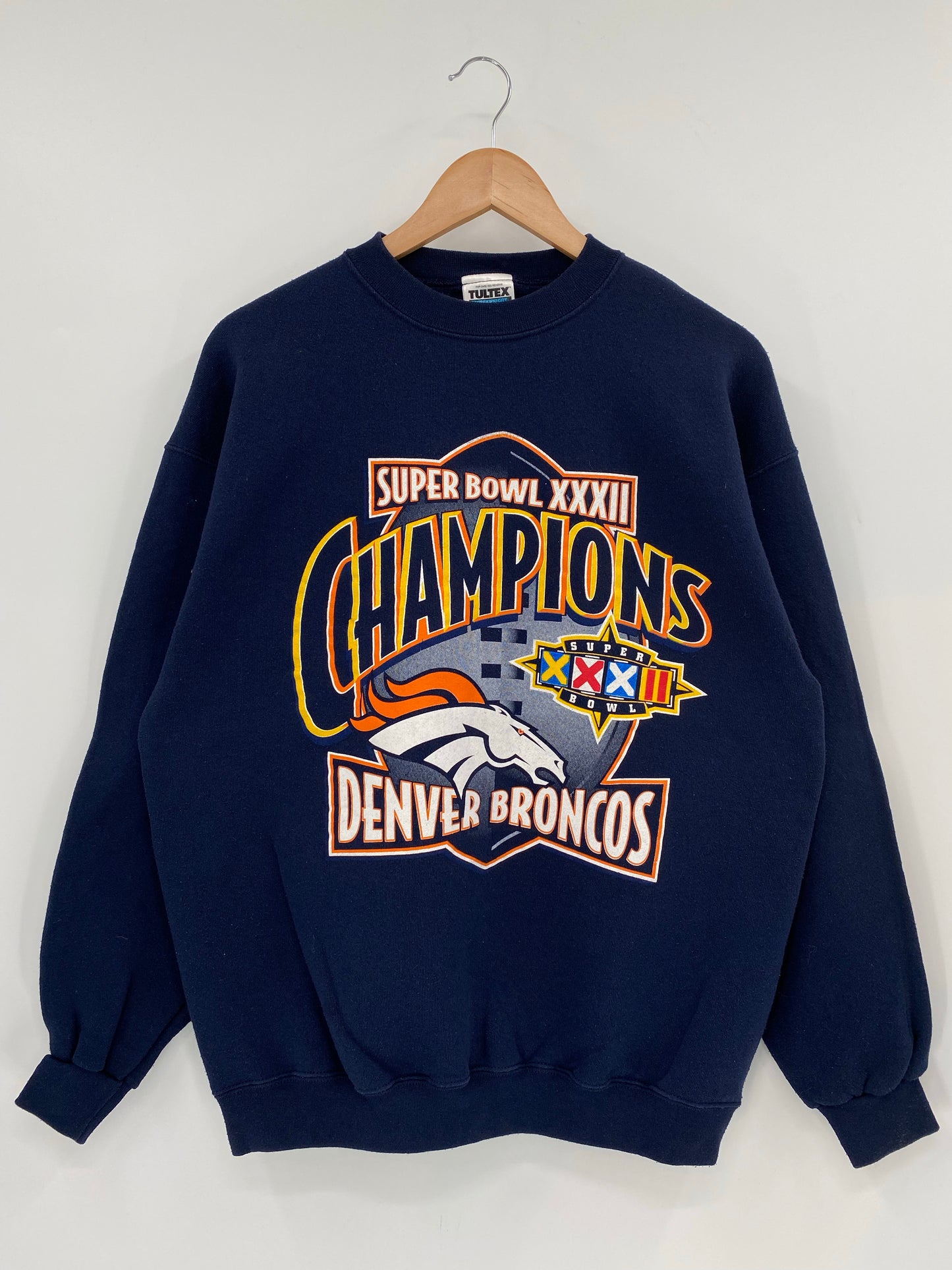 90's SUPER BOWL XXXIII CHAMPIONS DENVER BRONCOS Made in USA Size L Vintage NFL Sweat-Shirts / K6901