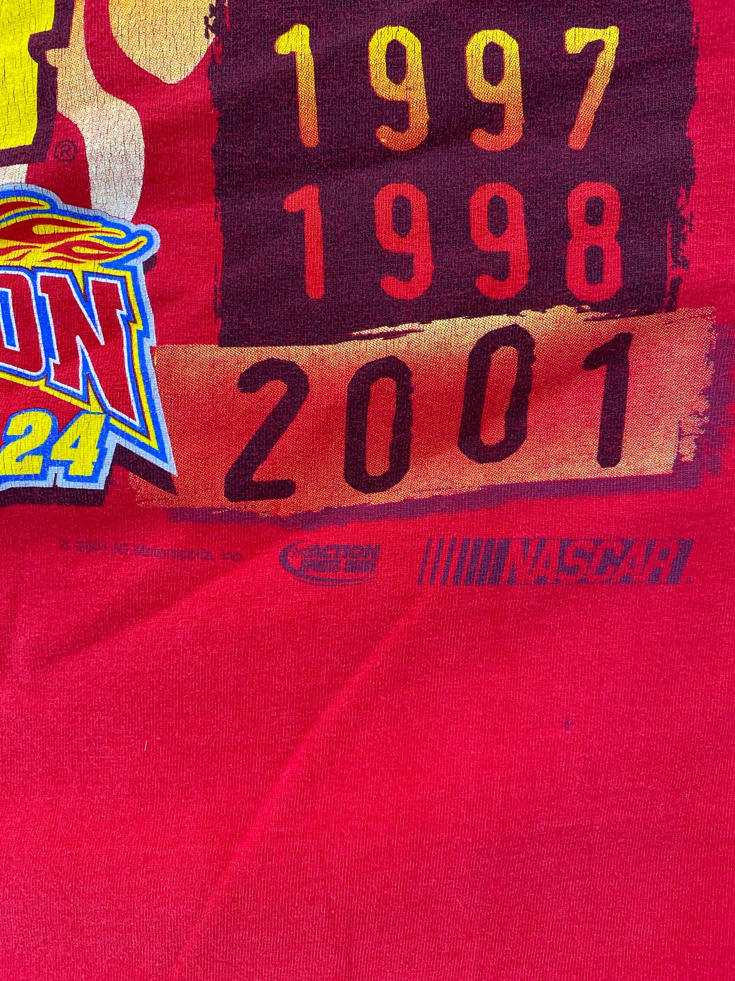 2001' NASCAR WINSTON CUP JEFF GORDON Size L Vintage Racing T-Shirt / K6215
