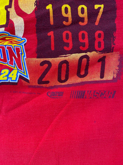 2001' NASCAR WINSTON CUP JEFF GORDON Size L Vintage Racing T-Shirt / K6215