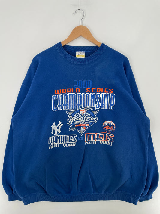 2002 NEW YORK YANKEES x NEW YORK METS Made in USA Size XXL Vintage MLB Sweat-Shirt / E3034S