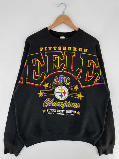 1996 PITTSBURGH STEELERS Made in USA Size XL Vintage NFL Sweat-shirt / E5482S