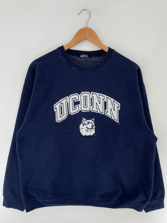 Vintage UCONN HUSKIES Size Approx.XL College Sweat-Shirt / E6243S