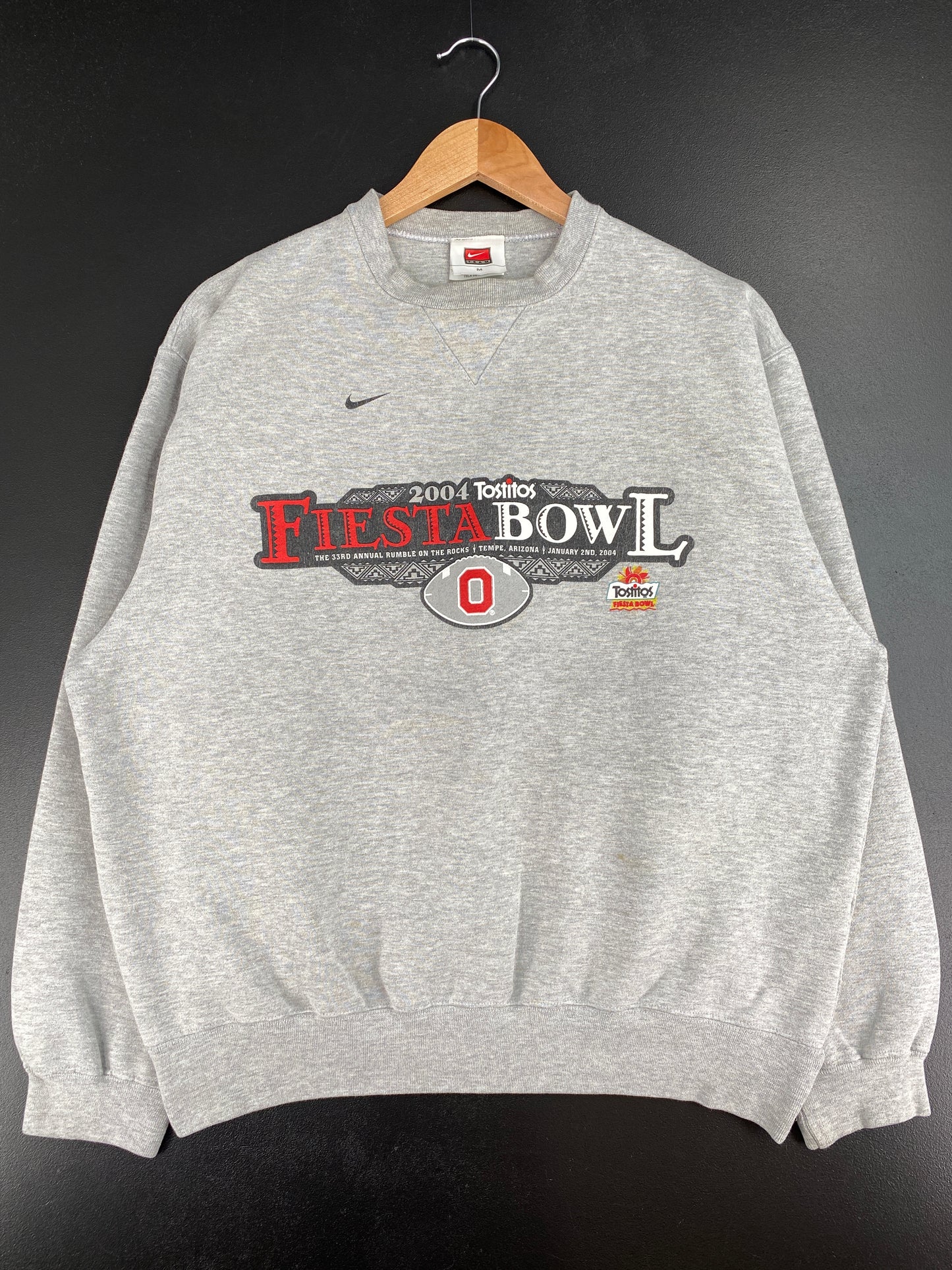 2004 NIKE OHIO STATE FIESTA BOWL Size M Vintage College Sweat-Shirt / A3523