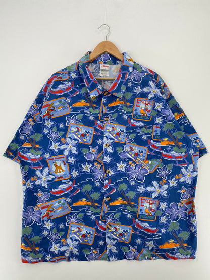 00' DISNEY ALOHA Size XXL Vintage Button Down Short Sleeve Shirt / A4310