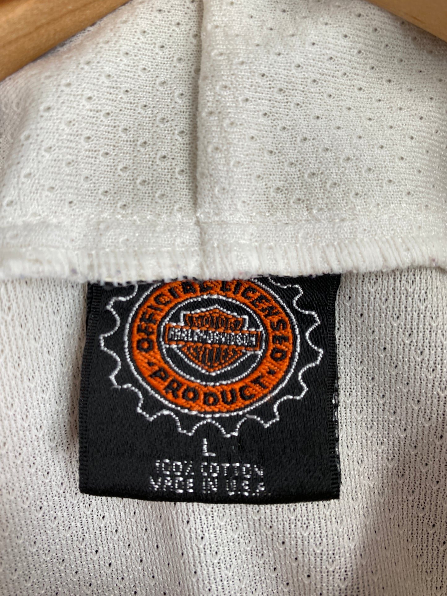 00' HARLEY DAVIDSON Made in USA Size L Vintage Hockey Jersey / A5546