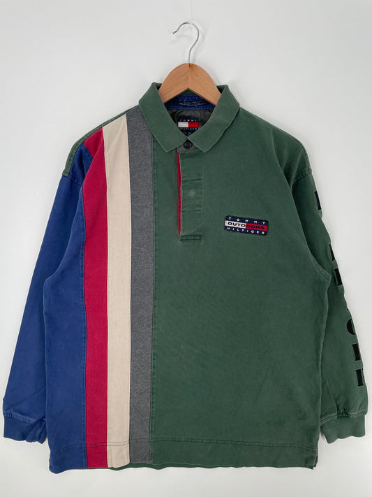 90's TOMMY HILFIGER Size M Vintage Rugby-Shirt / E845