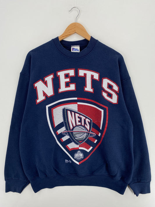 00' BROOKLYN NETS Made in USA Size XL Vintage NBA Sweat-Shirt / A5244