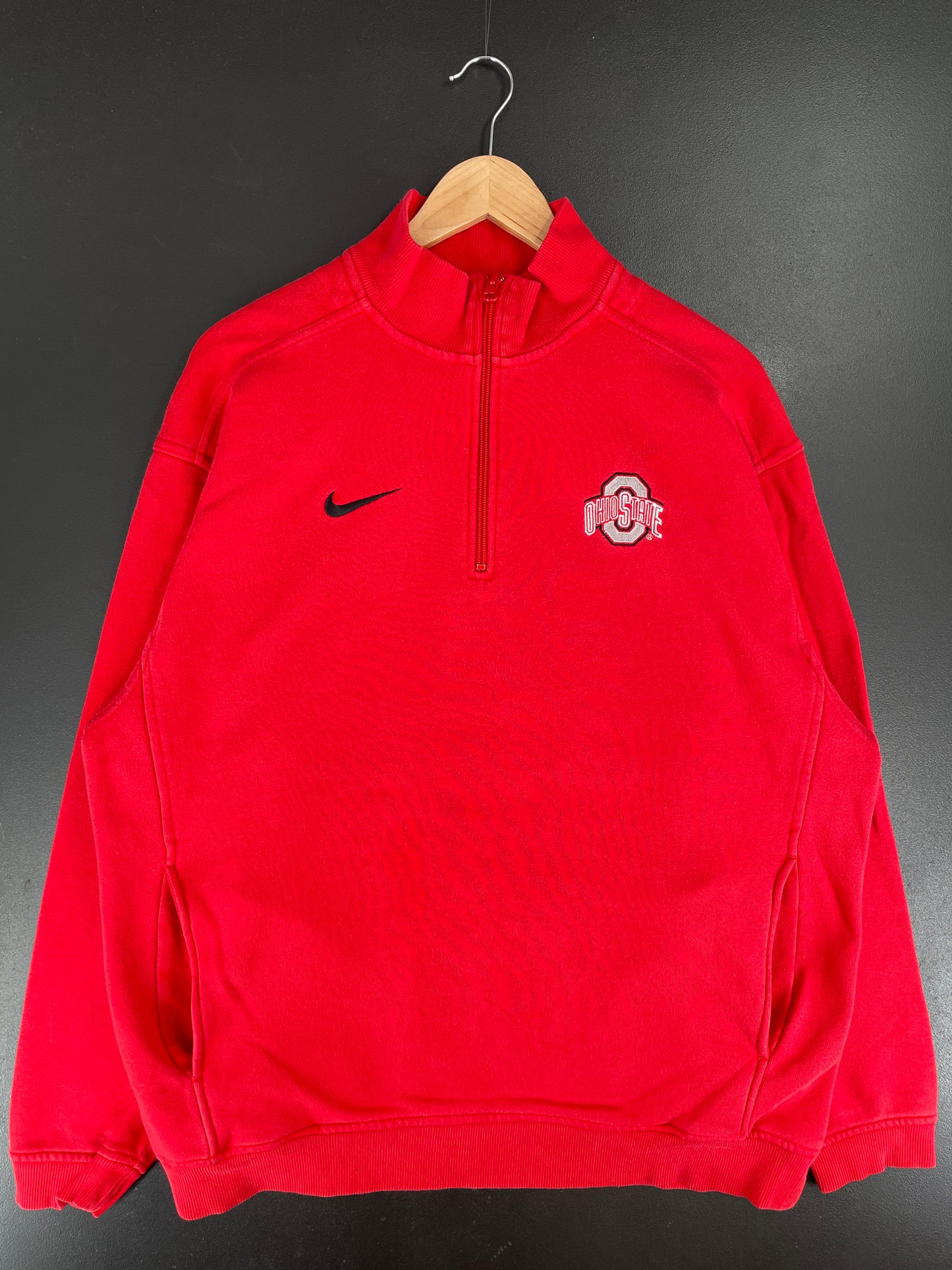 Vintage NIKE x OHIO STATE Size L Vintage College Half Zip Sweat Shirt / E6712S