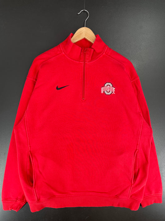 Vintage NIKE x OHIO STATE Size L Vintage College Half Zip Sweat Shirt / E6712S