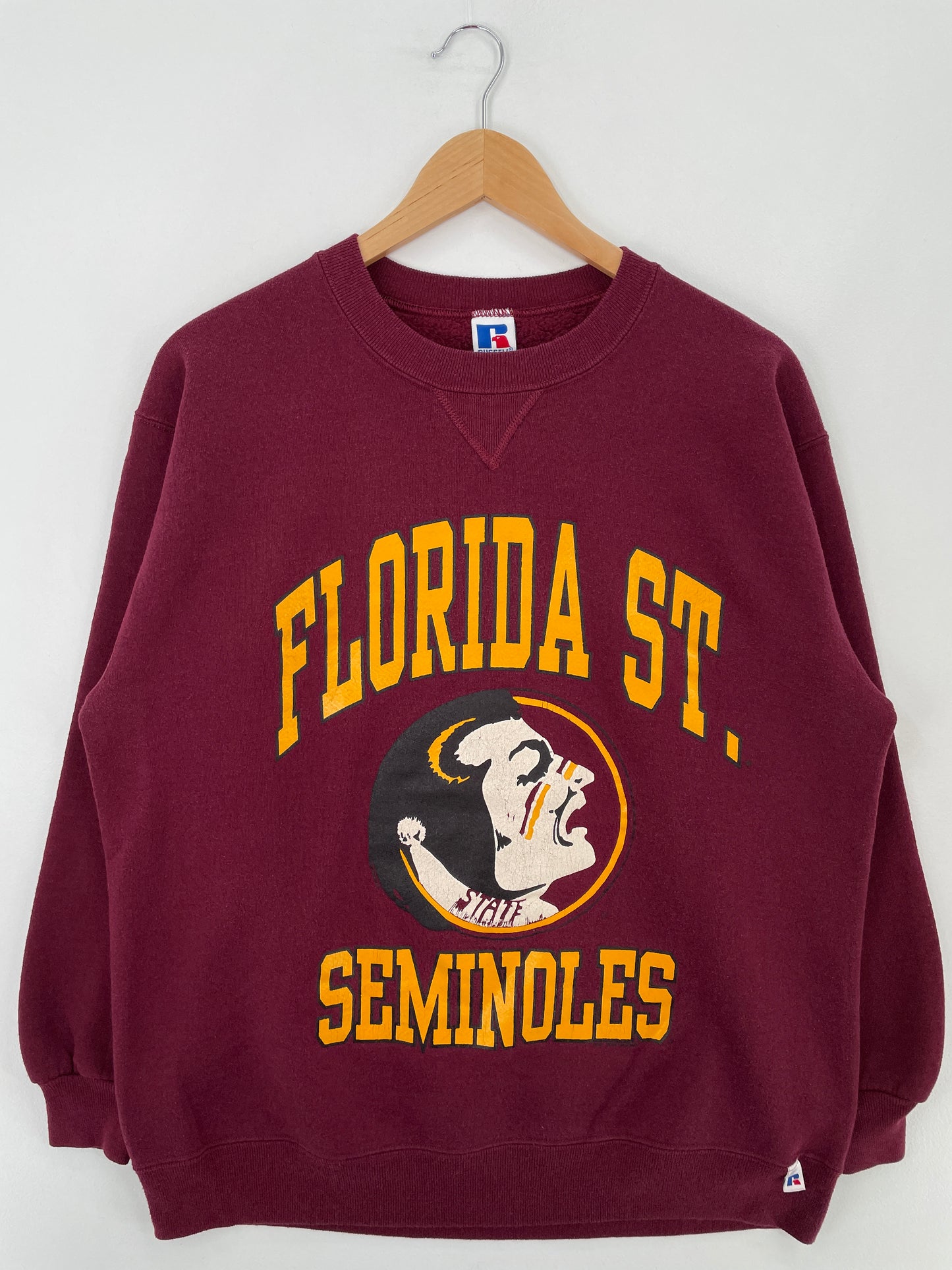 90's RUSSELL x FLORIDA ST. SEMINOLES Made in USA Size XL Vintage College Sweat-Shirt / E1268S