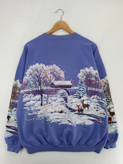 90’s DEER Made in USA Size XL Animal Sweat-Shirt / E2433S