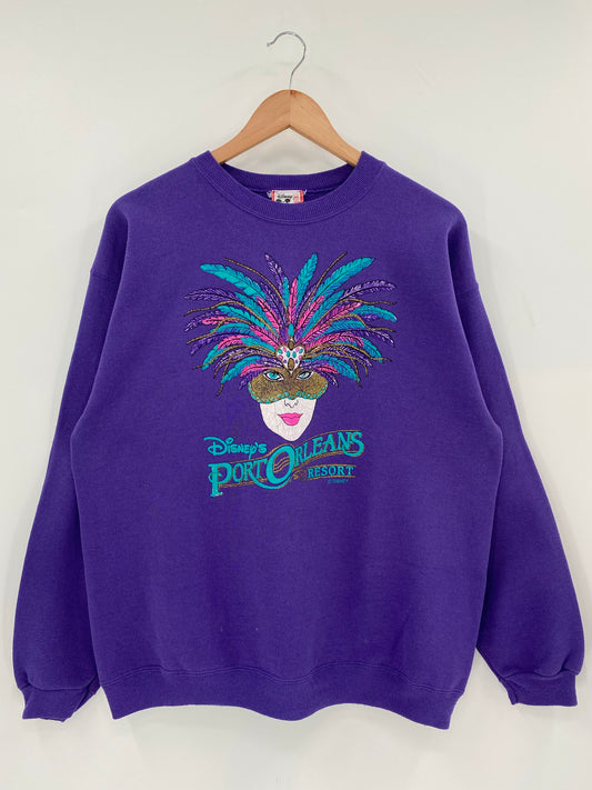 90’s DISNEY PORT ORLEANS RESORT Made in USA Size L Vintage Sweat-Shirt / K6638
