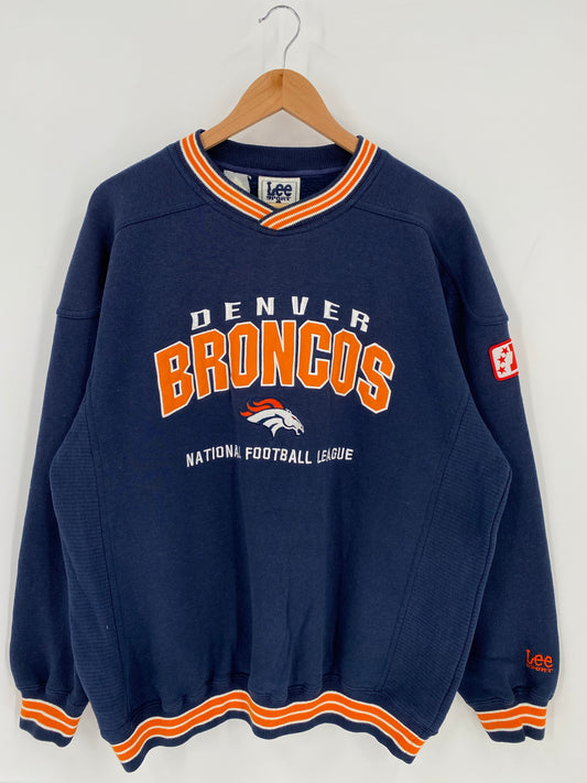 90's DENVER BRONCOS Size L Vintage NFL Sweat - Shirt/ K6454