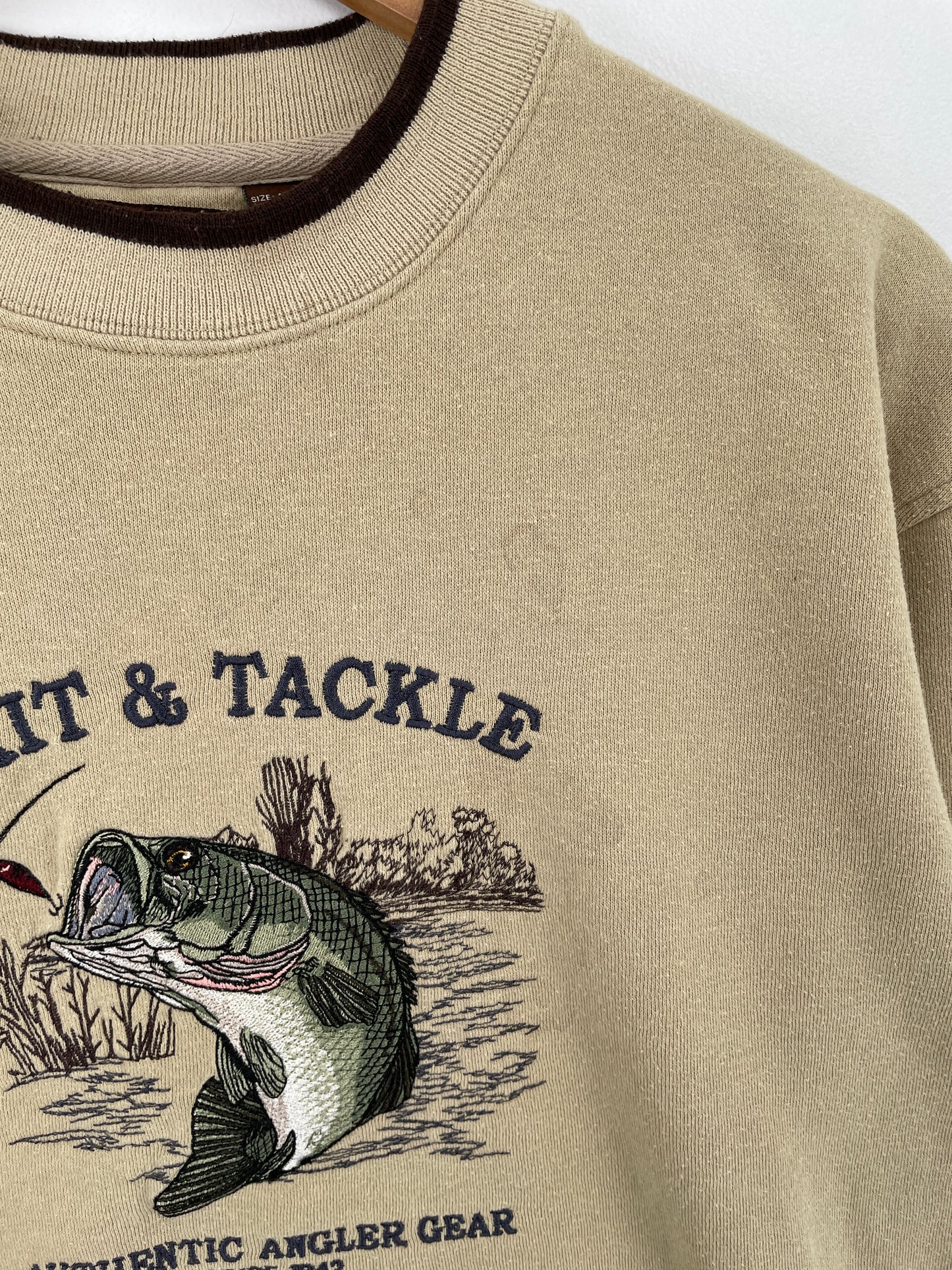 Vintage BASS FISH Size M Animal Sweat-Shirt / E350