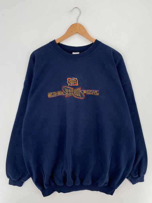 1998 SUPER BOWL XXXVIII Size XXL Vintage NFL Sweat-shirt / E1890S