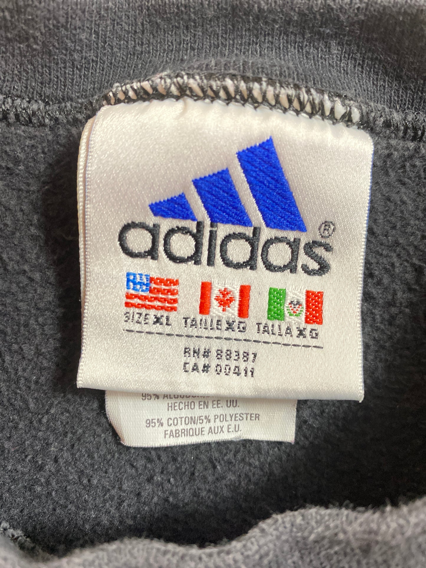 90's ADIDAS  SizeXL Made in USA Vintage Sweat-Shirt / 9376