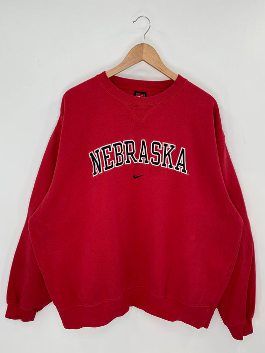 00' NIKE UNIVERSITY OF NEBRASKA Size XL Vintage Sweat-shirt / K8091