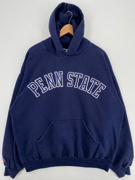 90's RUSSELL x PENN STATE Made in USA Size XXL Vintage College Heavy Weight Hoodie Sweat-Shirt / A6281