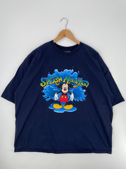 00' DISNEY MICKEY SPLASH MOUNTAIN Size XXL Vintage T-Shirts / A776