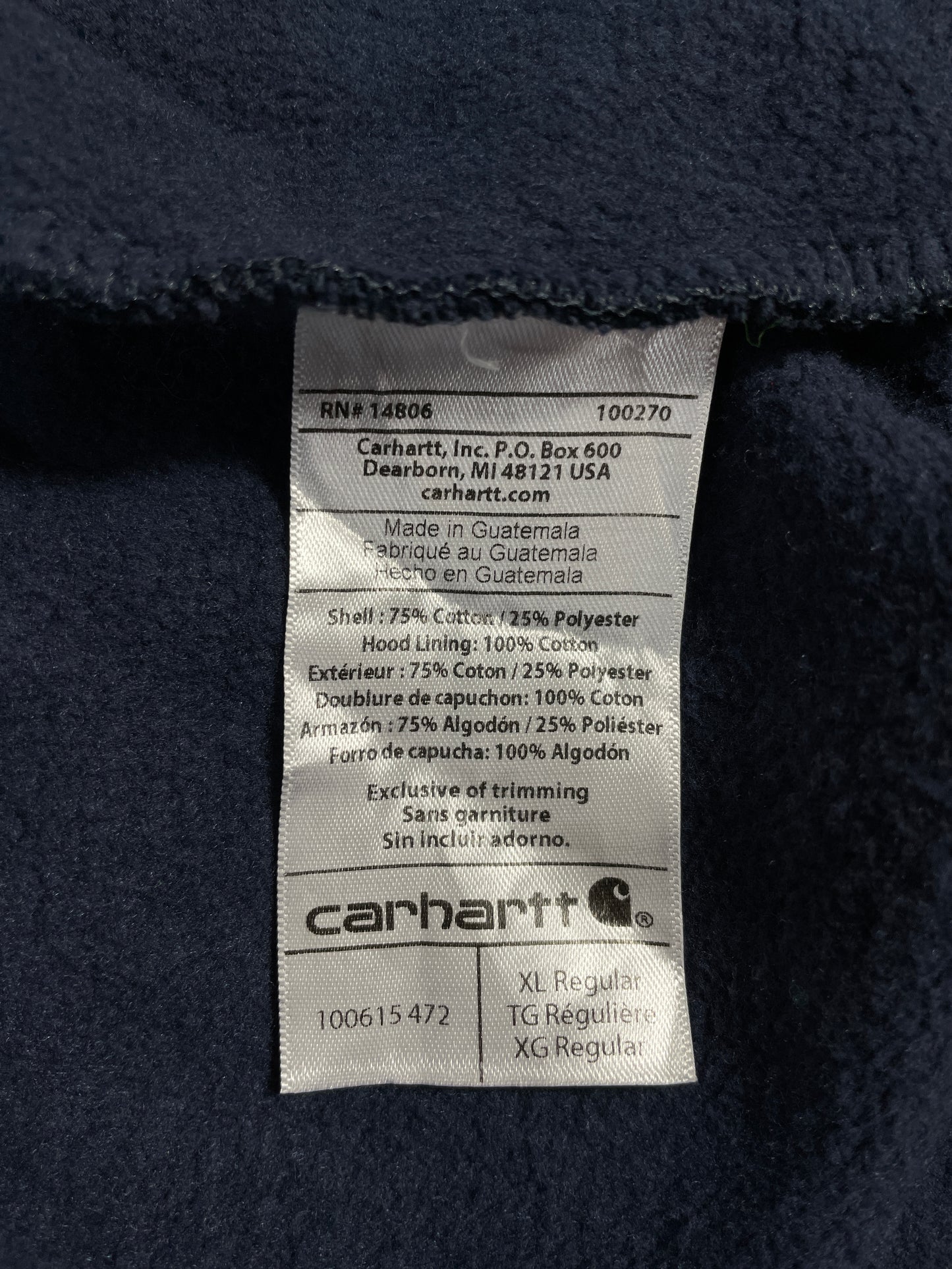 Vintage CARHARTT Size XL Hoodie Sweat-Shirt / A9051