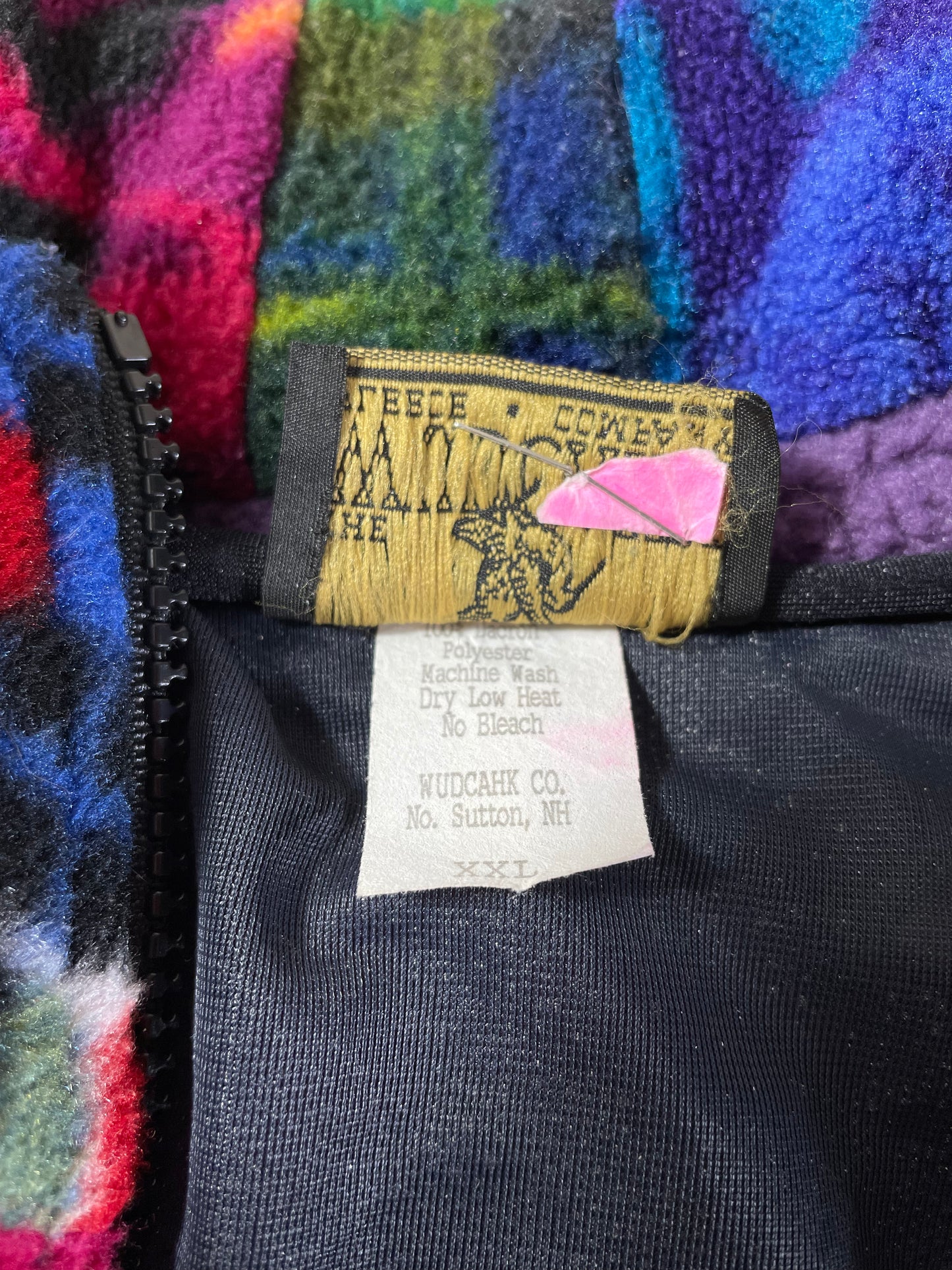 Vintage PATCHWORK Size XXL Fleece Vest / A698