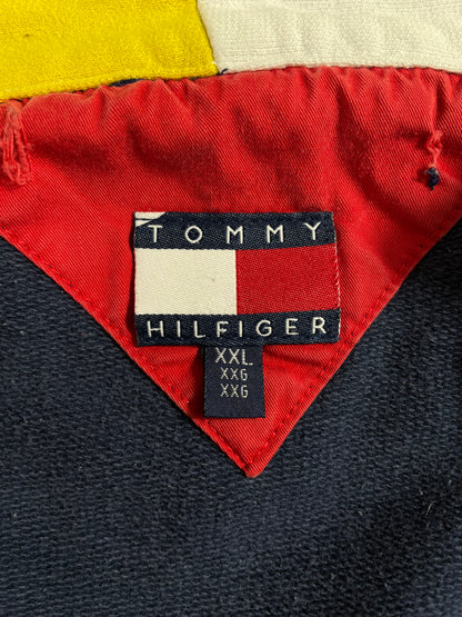 90's TOMMY HILFIGER Size XXL Vintage Half Zip-up Sweat-shirt / A2204