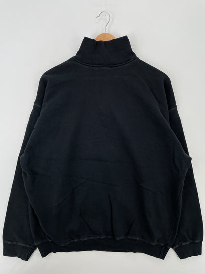 Vintage DISNEY WINNIE THE POOH Size (Approx.XL-XXL) Vintage Half Zip-up Sweat-shirt / A6830