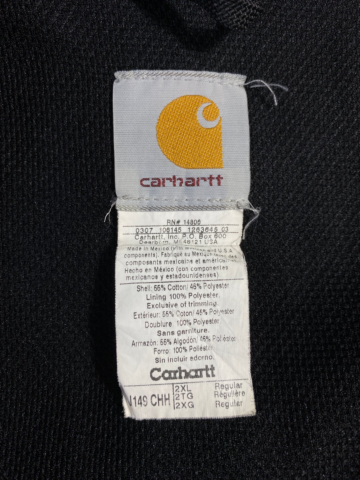 Vintage CARHARTT Size XXL Hoodie Zip-up Sweat-Shirt / A7924