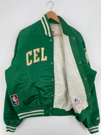 90's STARTER x BOSTON CELTICS Made in USA Size XL Vintage NBA Nylon Padded Jacket / E865