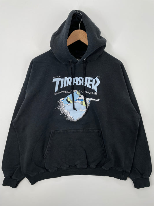 Vintage THRASHER Size XL Vintage Hoodie Sweat-shirt / A1242